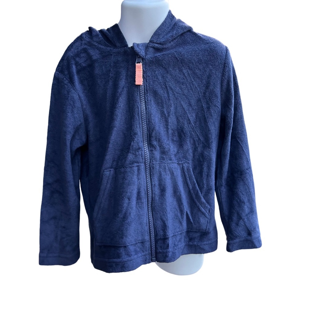 CAT & JACK Girls XS 4/5 Zip Up Hoodie / Sweatshirt Blue